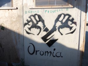 Símbolo de las protestas de la etnia Oromo de Etiopía