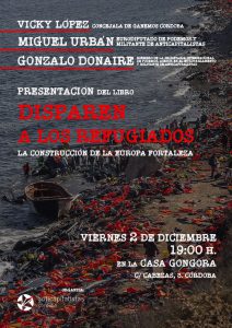 Cartel presentación del libro "Disparen a los refugiados"